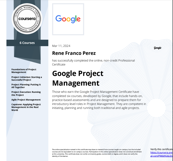 Google Project Management